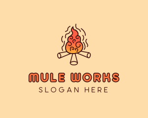 Wood Camp Fire logo design