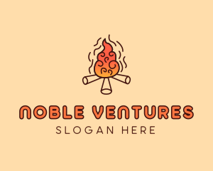 Wood Camp Fire logo design