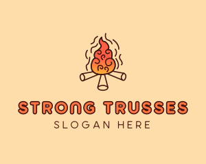 Wood Camp Fire logo design