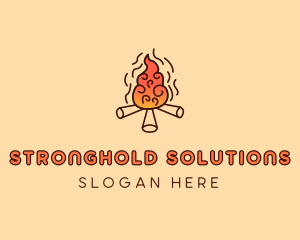 Wood Camp Fire logo design