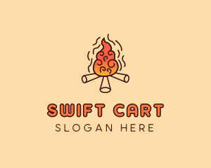 Wood Camp Fire logo design