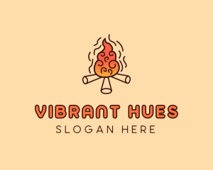 Wood Camp Fire logo design