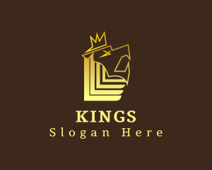 Gold Lion Crown logo design