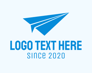 Flight - Blue Paper Plane logo design