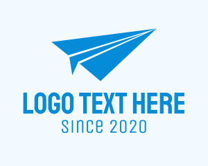 Aeroplane - Blue Paper Plane logo design
