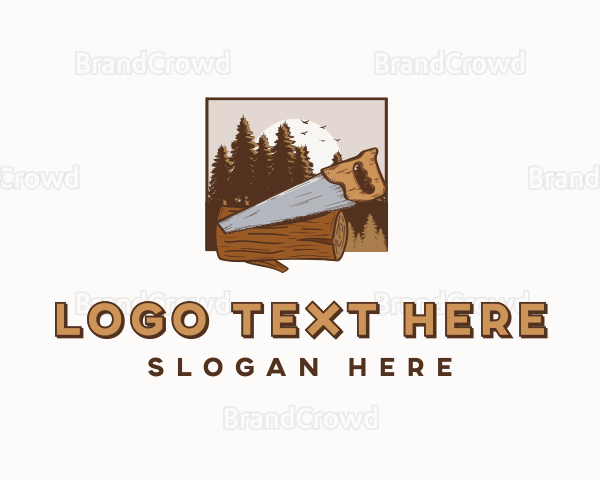 Saw Wood Cutter Logo