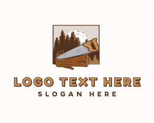 Log - Saw Wood Cutter logo design