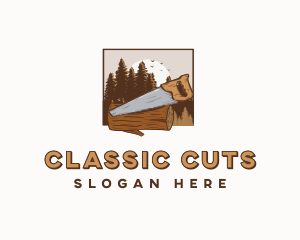 Saw Wood Cutter  logo design