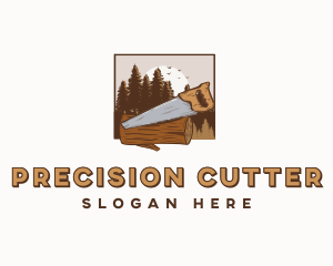 Saw Wood Cutter  logo design