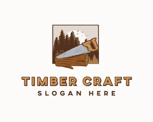 Woodcraft - Saw Wood Cutter logo design