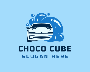 Wash Service - Blue Vehicle Car logo design