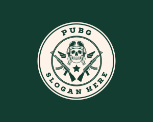 Cadet - Skull Pilot Military Rifle logo design