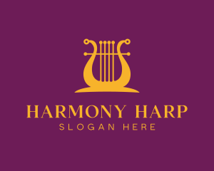 Harp - Harp Musical Instrument logo design