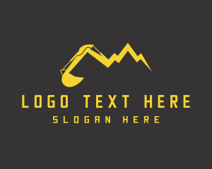 Worker - Yellow Mountain Excavator logo design