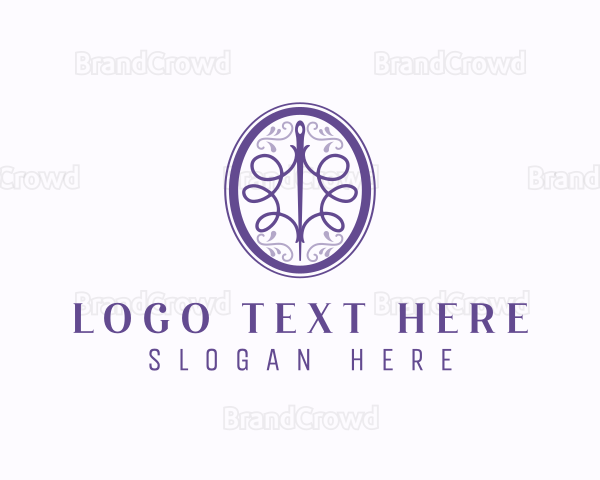 Elegant Ornament Needle Logo