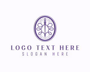 Handmade - Elegant Ornament Needle logo design