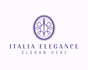 Elegant Ornament Needle logo design