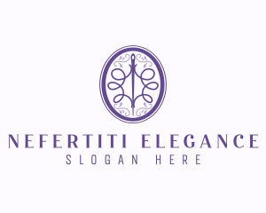 Elegant Ornament Needle logo design