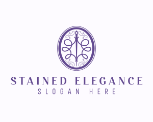 Elegant Ornament Needle logo design