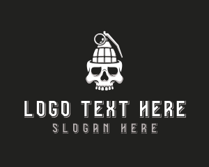 Skull Grenade Explosives logo design