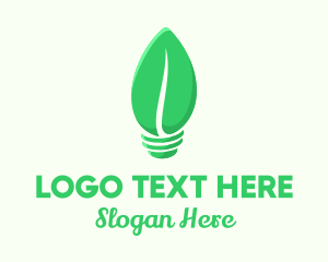 Renewable Energy - Leaf Lamp Light logo design