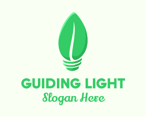 Leaf Lamp Light  logo design