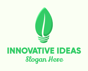 Leaf Lamp Light  logo design