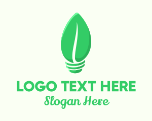 Green - Leaf Lamp Light logo design