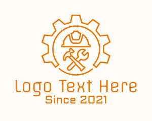 Hard Hat - Mechanical Gear Tools logo design