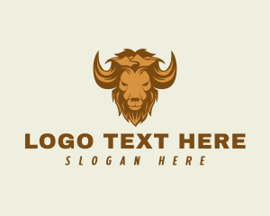 Traveler - Mountain Wild Buffalo logo design