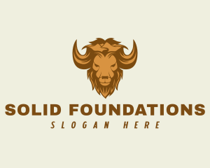 Cattle - Mountain Wild Buffalo logo design