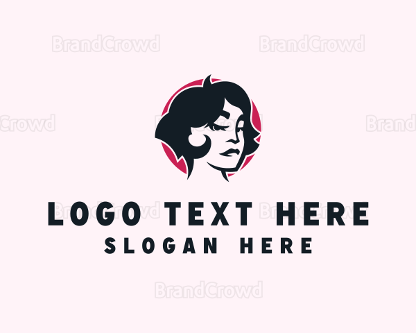 Beauty Babe Woman Haircut Logo