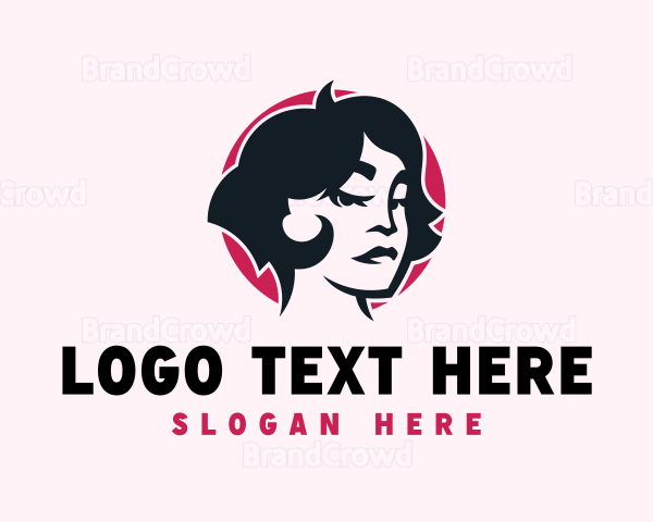 Beauty Babe Woman Haircut Logo