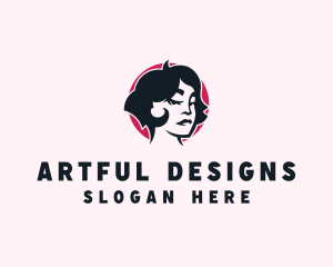 Beauty Babe Woman Haircut logo design