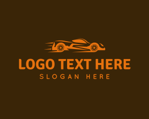 Car - Orange Racing Car logo design