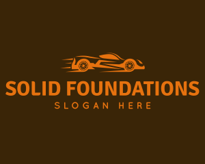 Orange Racing Car Logo