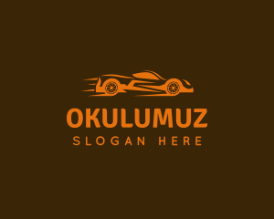 Fast - Orange Racing Car logo design