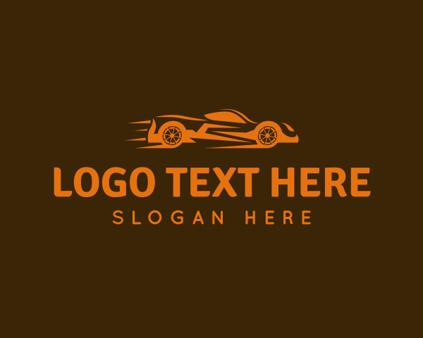 Transportation - Orange Racing Car logo design