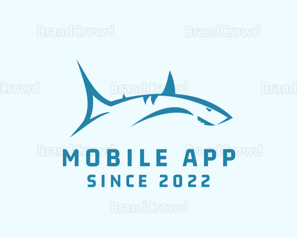 Aquatic Shark Surfing Logo