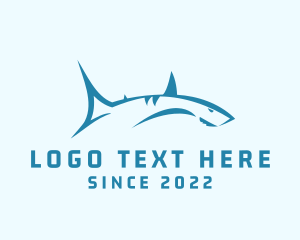 Scuba Diving - Aquatic Shark Surfing logo design