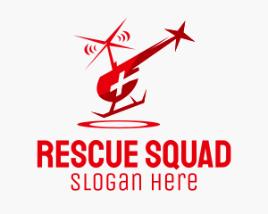 Emergency Helicopter Rescue Ambulance logo design