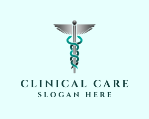 Caduceus Staff Hospital logo design