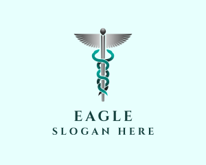 Caduceus Staff Hospital logo design