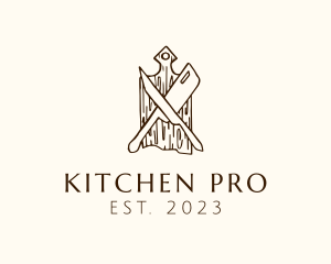 Cookware - Cutting Board Knife logo design