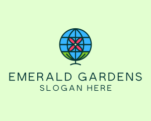 Globe Flower Gardening  logo design