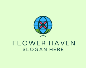 Globe Flower Gardening  logo design