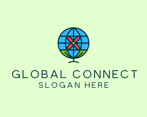 Globe Flower Gardening  logo design