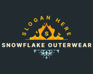 Snowflake Fire Temperature logo design