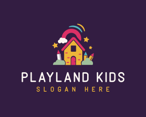 Crayon Rainbow Daycare logo design