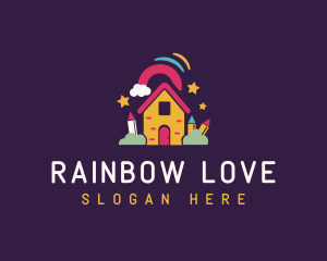 Crayon Rainbow Daycare logo design